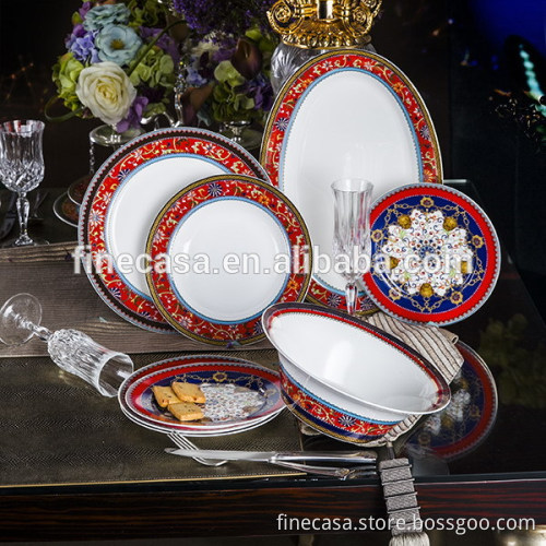 20 Pieces Euro Style Luxury Bone China Banquet Dinnerware Set
